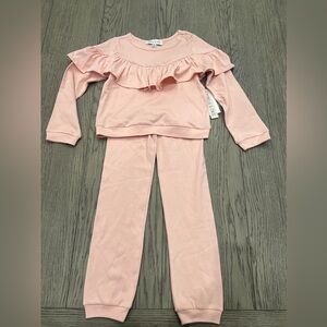Isobella & Chloe 2 Piece Knit Jogger Set, Pink, Size 8